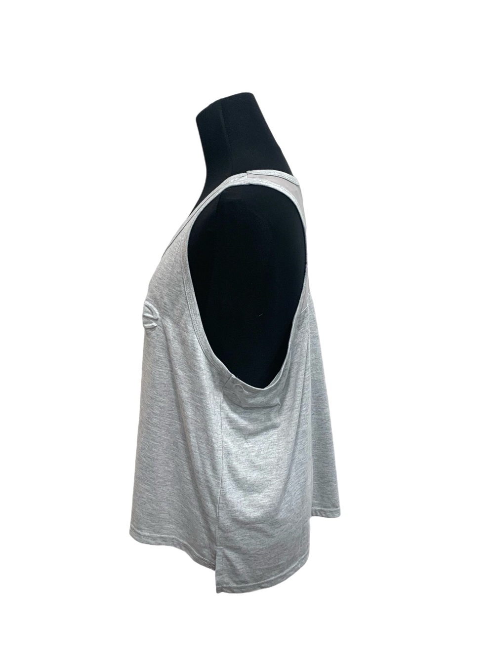 bebe Heather Gray Embroidered Logo Racerback Tank X-Large - Picture 2 of 5